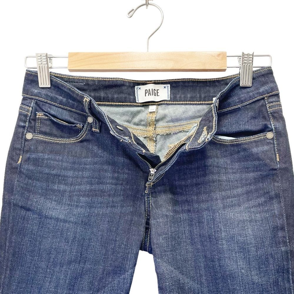 Paige Denim Bermuda Shorts in Warner Long Jean Shorts Dark Wash Size 24 | 00 - Picture 5 of 12